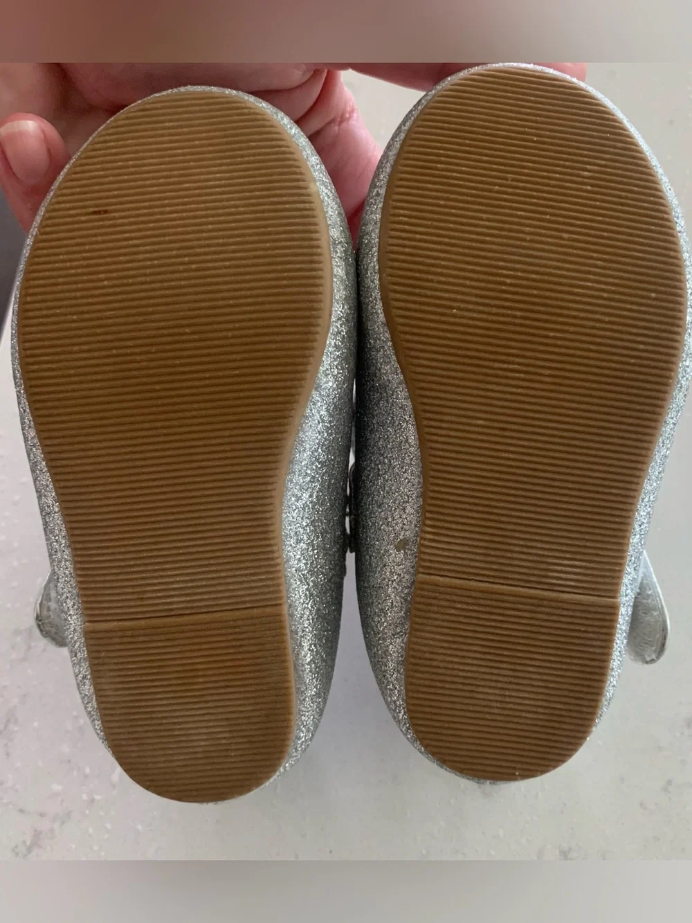 Felix & Flora Silver Glitter Velcro Shoes Size 5